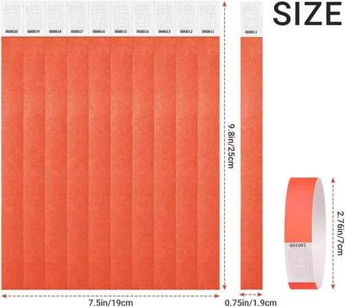 Vista 4 de 150 pulseras de papel para eventos, pulseras de papel, impermeables, imprimibles (verde, azul, rojo)