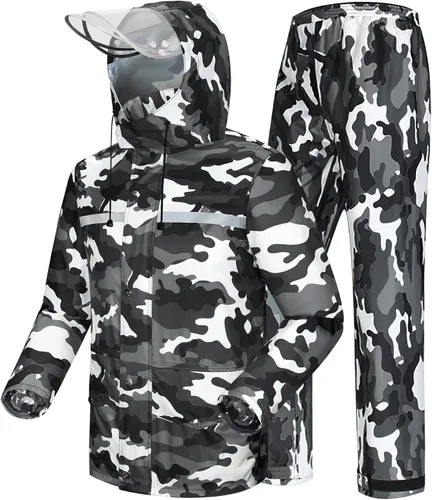 Vista 13 de iCreek Traje de lluvia impermeable Hi Vis impermeable reflectante lluvia verde militar (army green camouflage)