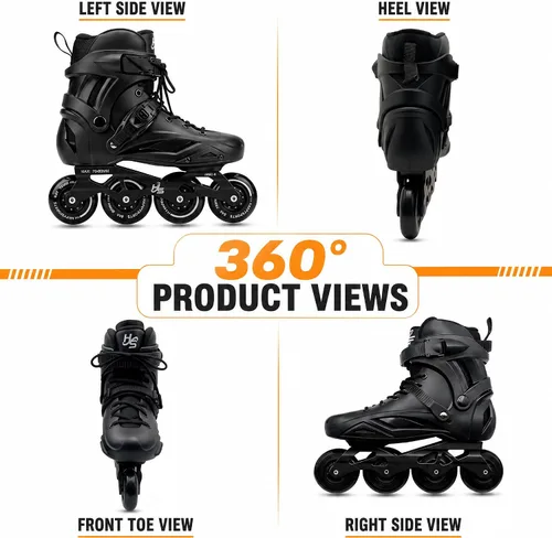 Vista 7 de Patines en línea para mujeres y hombres, patines profesionales de fitness con ruedas de poliuretano para hombres y mujeres, patines de alto