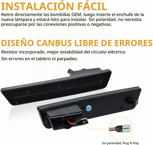 Vista 6 de Luces LED de Marcador Lateral Traseras Blancas Reflectores de Lámpara de Parachoques para Dodge Challenger 2008-14 y Charger 2011-14, 2 Piezas