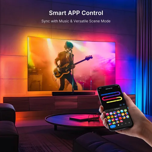 Vista 6 de deerdance Retroiluminación LED para Smart TV con sincronización HDMI2.0 4K60Hz, tira de luces LED y cambio de color controlado por aplicación