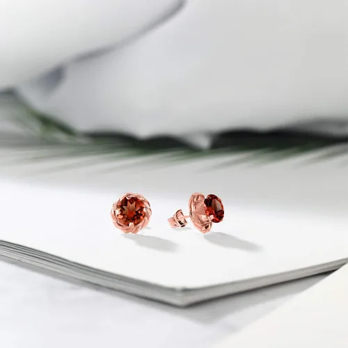 Vista 193 de Gem Stone King Aretes de plata de ley 925 de 0.236 in con piedra natal redonda para mujer