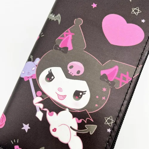 Vista 3 de Cartera de cuero con dibujos animados, regalos para mujeres y niñas, Ku-Pinkheart