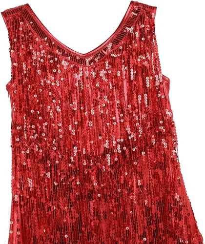 Vista 6 de Vestido de baile latino para mujer, con borlas y lentejuelas, vestido de baile de tango