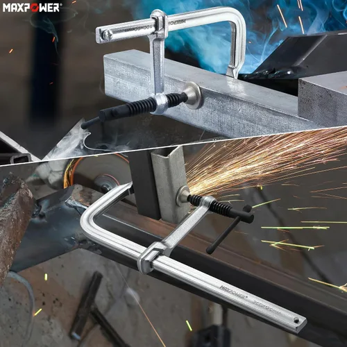 Vista 3 de MAXPOWER Abrazaderas F de servicio ligero para soldadura de 4", 8", 8" y 12", paquete de 4