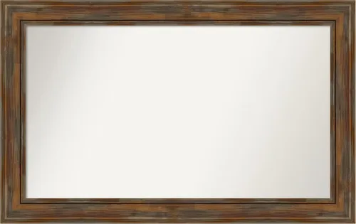 Vista 85 de Amanti Art Espejo de baño marrón para sobre fregadero, 26 x 26 pulgadas, espejo de tocador cuadrado marrón rústico Alexandria, marco de madera