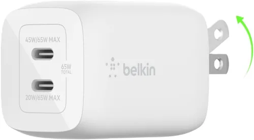 Vista 10 de Belkin Bloque de carga dual USB C de 60 W (paquete de 2) con carga súper rápida PPS - Samsung Galaxy S25, Apple iPhone 17, Air, Pro, Pro Max, iPad