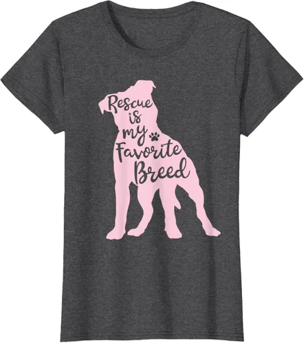 Vista 4 de Pitbull Rescue Is my Favorite Breed Dog Pit Bull Mama - Camiseta, Negro, S