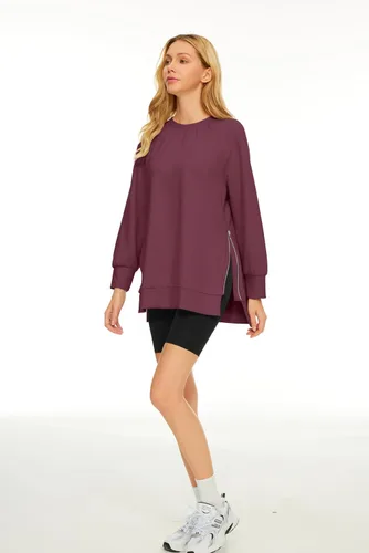 Vista 3 de EFAN Sudaderas de gran tamaño para mujer, manga larga, cuello redondo, sudaderas casuales con capucha 2023, ropa de moda de otoño