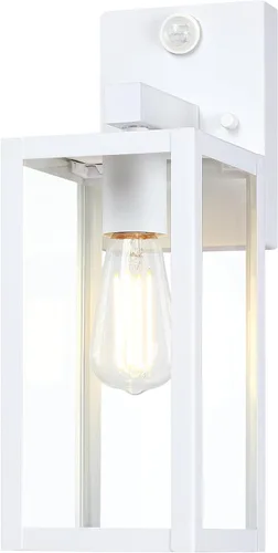 Vista 19 de GRUENLICH Faroles de pared grandes impermeables para exteriores, modernos apliques blancos para porche con pantalla de vidrio transparente, enchufe