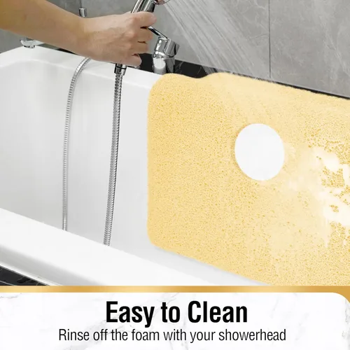 Vista 5 de HITSLAM - Tapete cuadrado para ducha, de 24 x 24 pulgadas, tapete de baño antideslizante para bañera, tapetes de baño de alcachofa de PVC suave