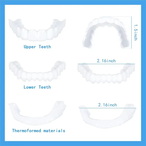 Vista 6 de 2 pares, hermosa sonrisa, ajustable temporalmente para hombres y mujeres (blanco)
