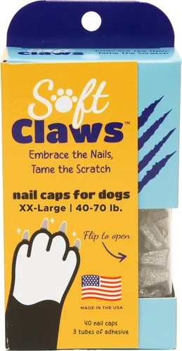 Vista 12 de Almohadillas blandas para uñas para perros con diseño antideslizante fabricadas en EE. UU. - 40 cubiertas de uñas para perros para una protección