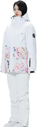 Vista 3 de Chaqueta y pantalones de esquí para mujer, impermeables, resistentes al viento, traje de nieve aislado, abrigo de snowboard