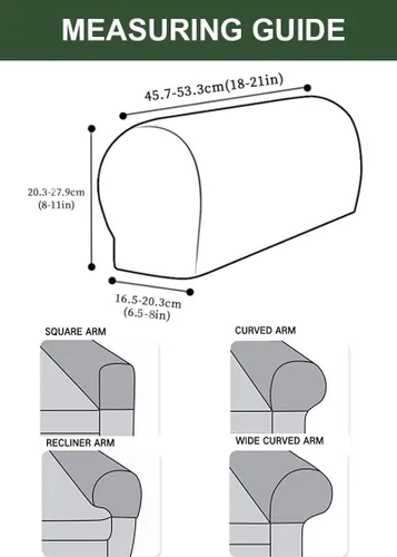 Vista 6 de vctops Fundas impermeables para reposabrazos de cuero sintético de PU, fundas elásticas vintage para brazos de sillas, sofá, sillón, fundas