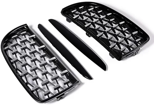 Vista 5 de Rejilla de Riñón Cromada con Malla Brillante en Negro Compatible con BMW 323i 325xi 330i 328i 328xi 335i 335xi E90 E91 Pre-LCI de 2005-2008