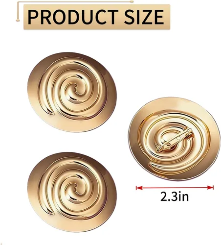 Vista 2 de 3-Piece Greek Goddess Brooch Set, Gold Spiral Pin for Women - Elegant Ancient Roman Costume Jewelry for themed Parties, Bridal Shower