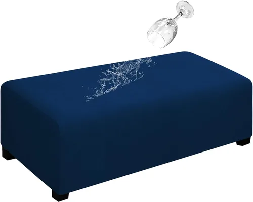 Vista 30 de Easy-Going Funda para Otomán Elástica 100% Doble Impermeable Rectangular Plegable Taburete de Almacenamiento Protector de Muebles Funda Suave