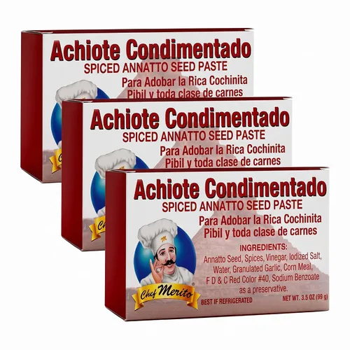 Vista 3 de Chef Merito Pasta de achiote especiado (semillas de anatto) 3.5 onzas