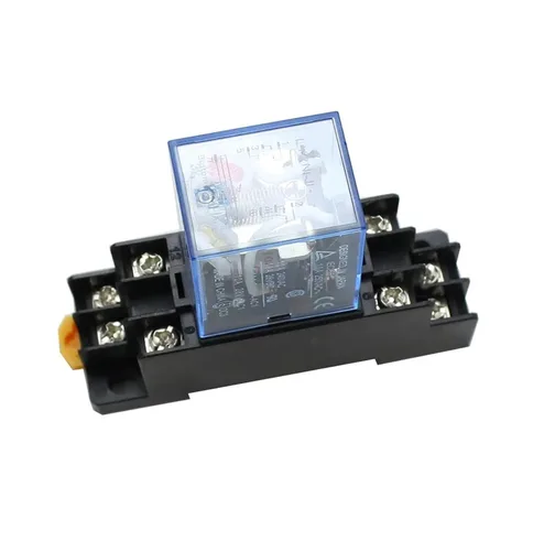 Vista 5 de XMKT 10set AC/DC 12V 24V 36V 48V 110V 220V Coil Power Relay LY2NJ with Socket(AC,12V)