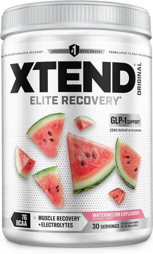 Vista 12 de Xtend Polvo Original BCAA, 7g de BCAAs y 2.5g de L-Glutamina para la Recuperación Muscular, Hidratación y Músculo Delgado, Bebida Sin Azúcar
