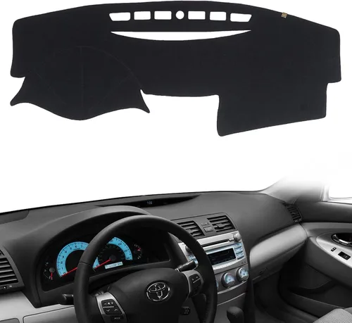 Vista 12 de AUQDD Funda de Cubierta de Tablero Compatible con 2004 2005 2006 2007 2008 2009 2010 Toyota Sienna, Alfombra de Tablero de Franela Negra Negro