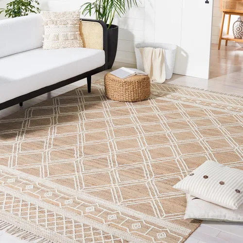 Vista 8 de SAFAVIEH Kilim Collection - Alfombra de pasillo de 2 pies 3 pulgadas x 9 pies, natural y marfil, hecha a mano con flecos bohemios, ideal para zonas