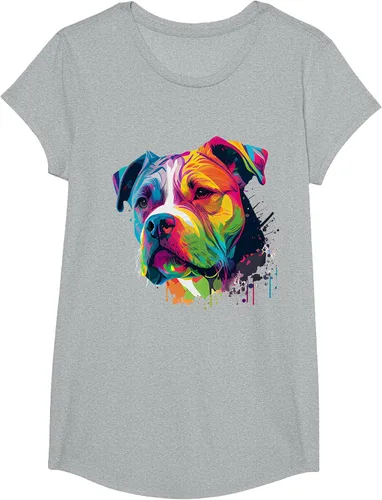Vista 113 de Colorful American Bulldog American Bully Men Women T-Shirt Asphalt Grey