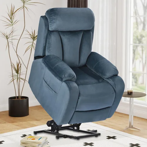 Vista 13 de cinkehome Silla reclinable eléctrica para ancianos, reclinable eléctrico Gris oscuro-pequeño