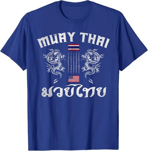 Vista 24 de Camiseta de equipo de entrenamiento de boxeo Muay Thai con bandera estadounidense de Tailandia, Negro, S