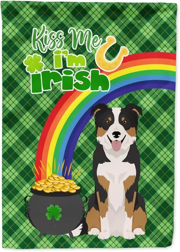 Vista 90 de Caroline's Treasures WDK4731GF - Bandera decorativa para jardín del día de San Patricio, color negro y tostado, Airedale Terrier, para jardín