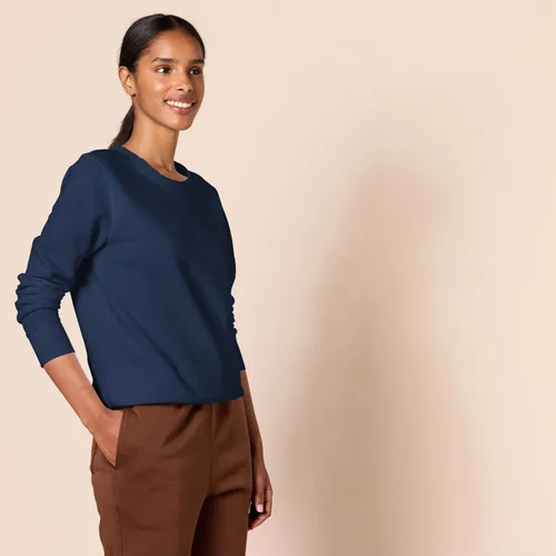 Vista 2 de Tienda Essentials Sudadera de forro polar con cuello redondo para mujer (disponible en tallas extragrandes)