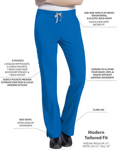 Vista 2 de Urbane Performance 9312 - Pantalones cargo elásticos de 6 piezas para mujer