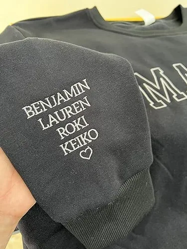 Vista 3 de IZI POD Sudadera bordada personalizada para mamá, sudadera personalizada, sudadera para mamá, regalo para el día de la madre