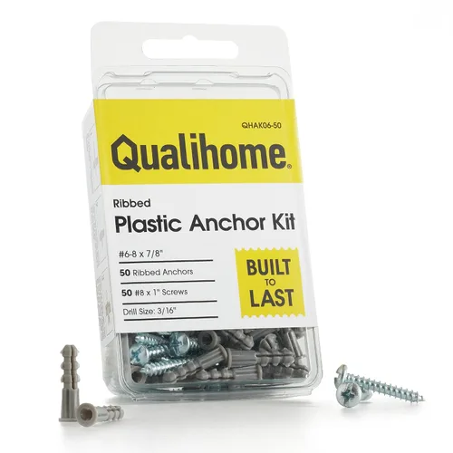 Vista 11 de Qualihome Kit de Anclajes de Plástico Acanalado para Paneles de Yeso - Anclajes de Pared y Tornillos para Paneles de Yeso Incluye Anclajes