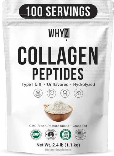 Vista 9 de Péptidos de colágeno bovino en polvo hidrolizados tipo I y III proteína, fuente criada en pastos alimentados con pasto, suplemento de colágeno sin