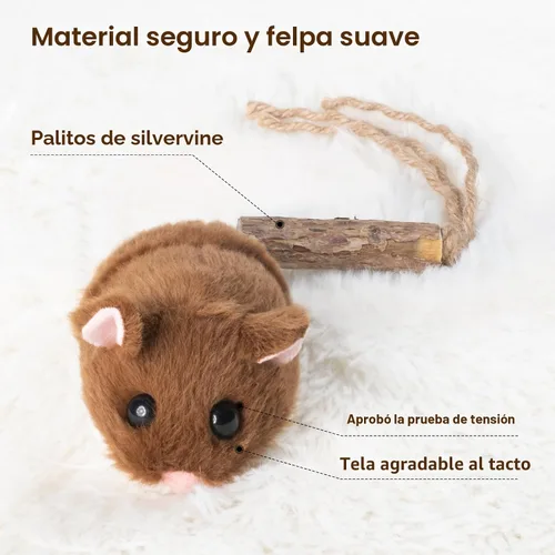 Vista 5 de Migipaws MigiMouse - Juguete interactivo para gatos con giro de 360° con cola meneante para gatos de interior, sensor de movimiento inteligente