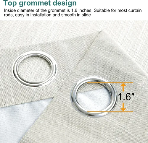 Vista 3 de PiccoCasa Cortinas opacas texturizadas con aspecto de lino para cocina, 2 paneles, reducción de ruido y aislamiento para oscurecer la habitación