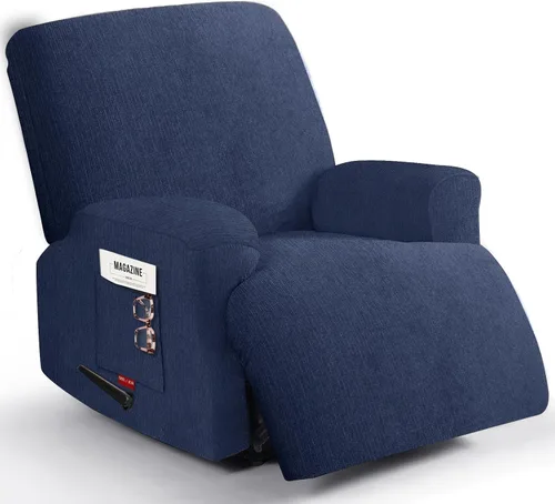 Vista 33 de 3 fundas elásticas para sillas reclinables, fundas de tela de felpa y protectores duraderos de muebles para niños y mascotas (1 plaza, negro)