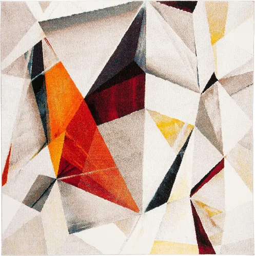 Vista 22 de SAFAVIEH Porcello Collection - Alfombra decorativa de 2 pies 3 pulgadas x 4 pies, gris claro y naranja, diseño abstracto moderno, no desprende