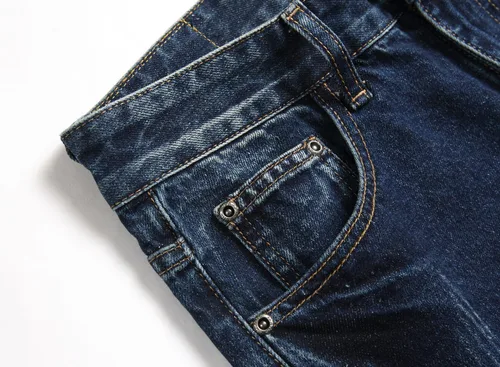 Vista 6 de OIIIO Pantalón vaquero de pierna recta rasgados para hombre