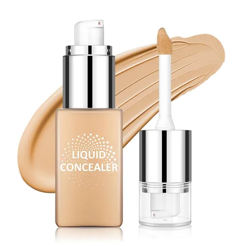 Vista 19 de Base líquida de cobertura completa, maquillaje facial impecable mate - mediano Base ligera de textura cremosa, hidratante y suavizante, a prueba