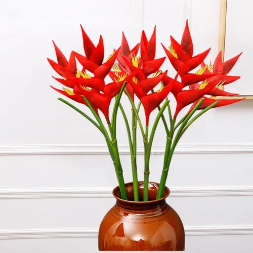 Vista 4 de XZJMY Bird of Paradise Plantas verdes, flores artificiales, 34.2 pulgadas, ramo de flores artificiales grandes y elegantes adecuado para decoración