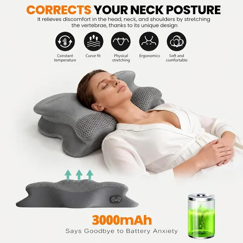 Vista 2 de Almohada cervical 2 en 1 para dormir con tracción térmica