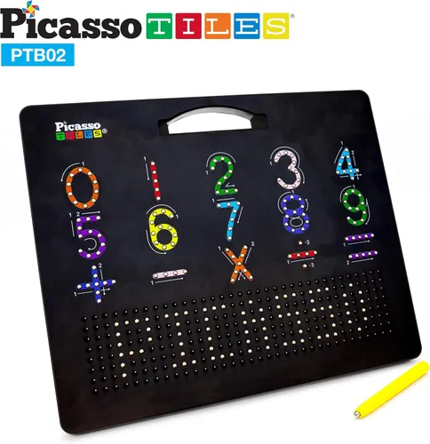 Vista 8 de PicassoTiles Tablero magnético del alfabeto + número + escritura de estilo libre, 2 en 1 ABC A-Z mayúscula y minúscula escritura letras letras