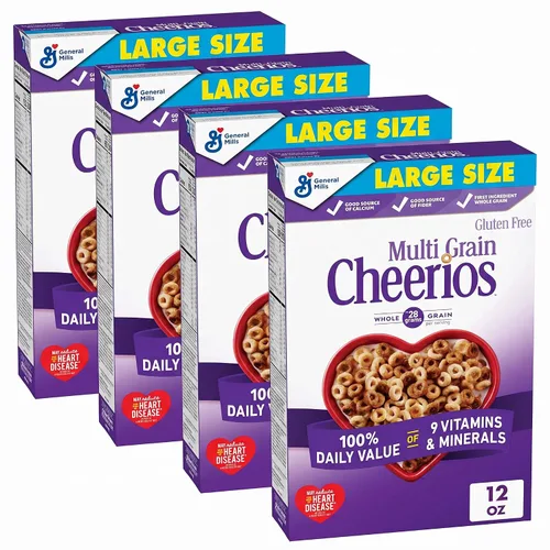 Vista 9 de Cheerios multigrano, cereales para el desayuno saludables para el corazón, sin gluten, 9 onzas