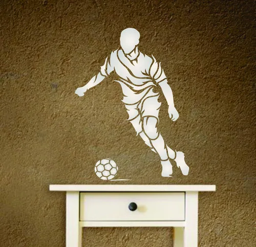 Vista 4 de Plantillas para paredes: Plantilla de fútbol, 6.5 x 9 pulgadas (M) - Pared decorativa para jugador de fútbol