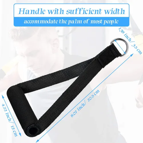 Vista 2 de Sumind 1 Pcs Gym Exercise Handles Replacement Cable Machine Attachments for Home Gym Equipment Pulley System Resistance Bands, Strength Trainer