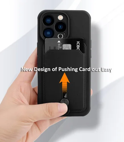 Vista 2 de Funda para iPhone 7 Plus 8 Plus con Portador de Tarjetas - Delgada + Funda Cartera de Teléfono Protectora de Silicona para Mujeres y Hombres (Negro)
