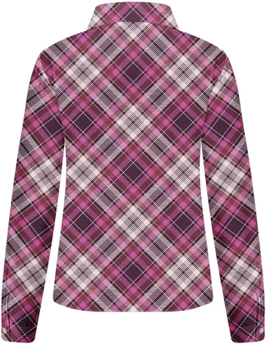 Vista 4 de oelaio Womens Long Sleeve Flannel Shirts Plaid Flannels Lapels Collared Button Down Shacket Casual Rolled Up Boyfriend